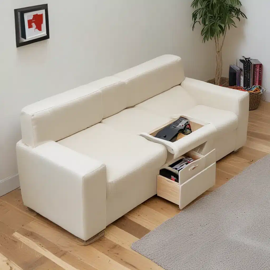 Clever Sofa Features like Hidden Storage for Remote Controls and Toys