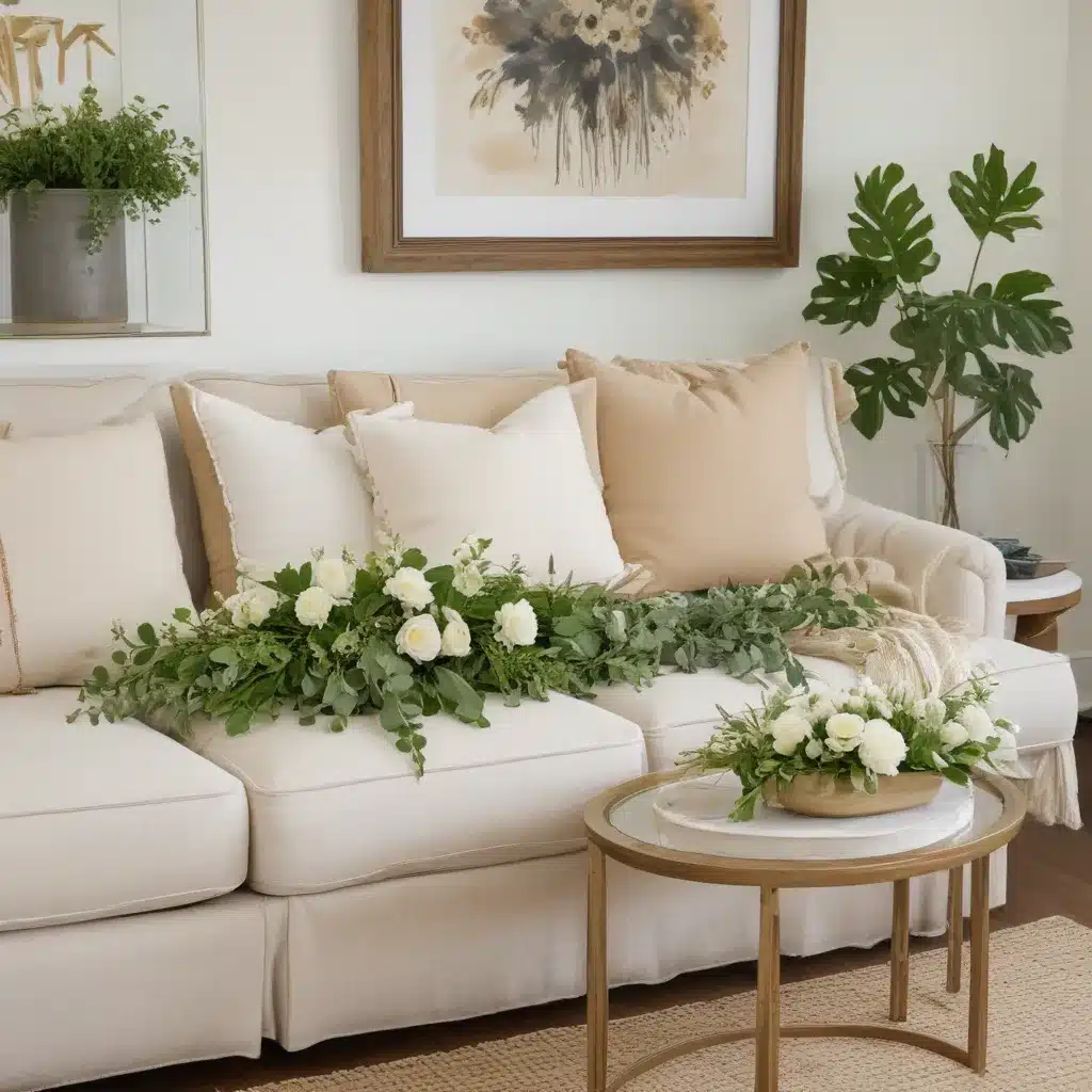 Elevate Your Sofa Style with Greenery and Flowers