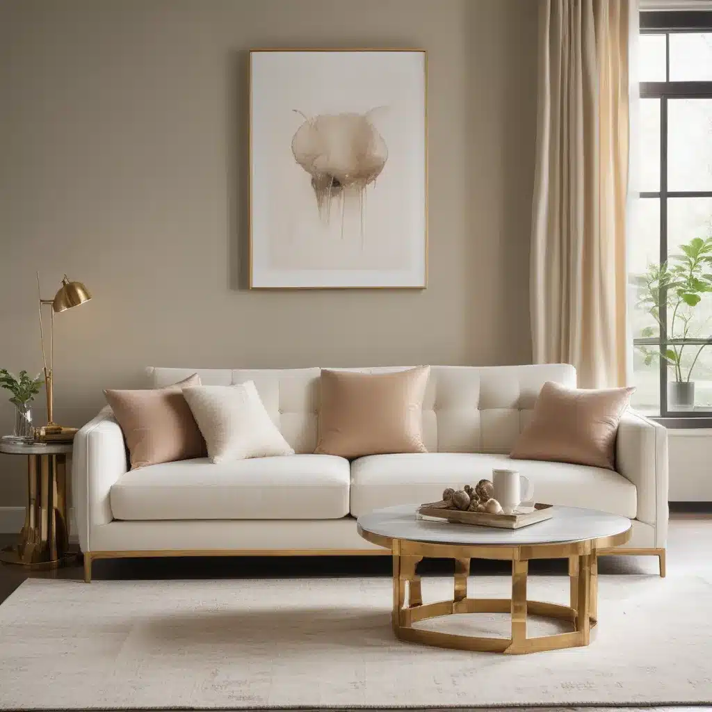 Go Neutral: Warm Metallic Accents Elevate Modern Sofa Design