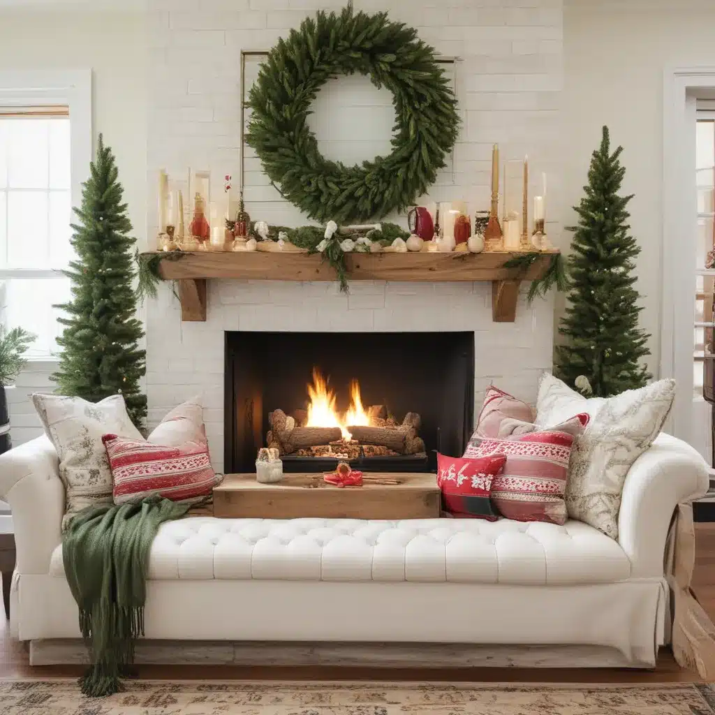 Holiday Sofa Styling Mantel Ideas for Sofa Benches