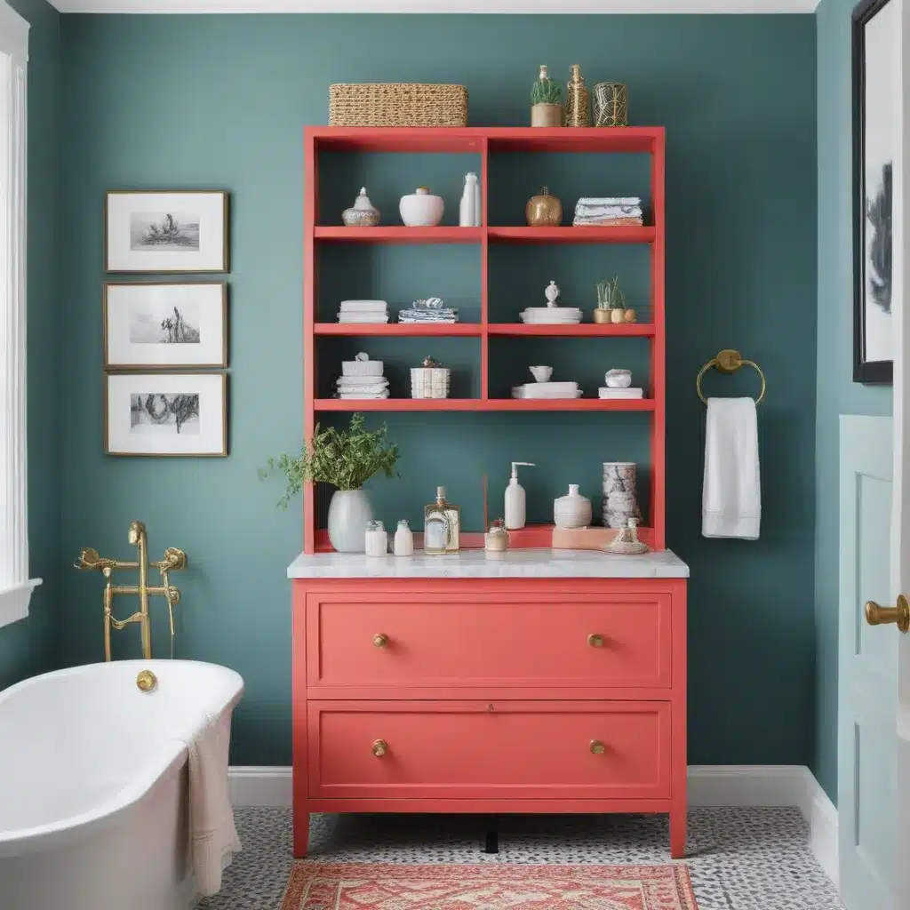 Make a Statement with Bold and Colorful Bathroom Storage