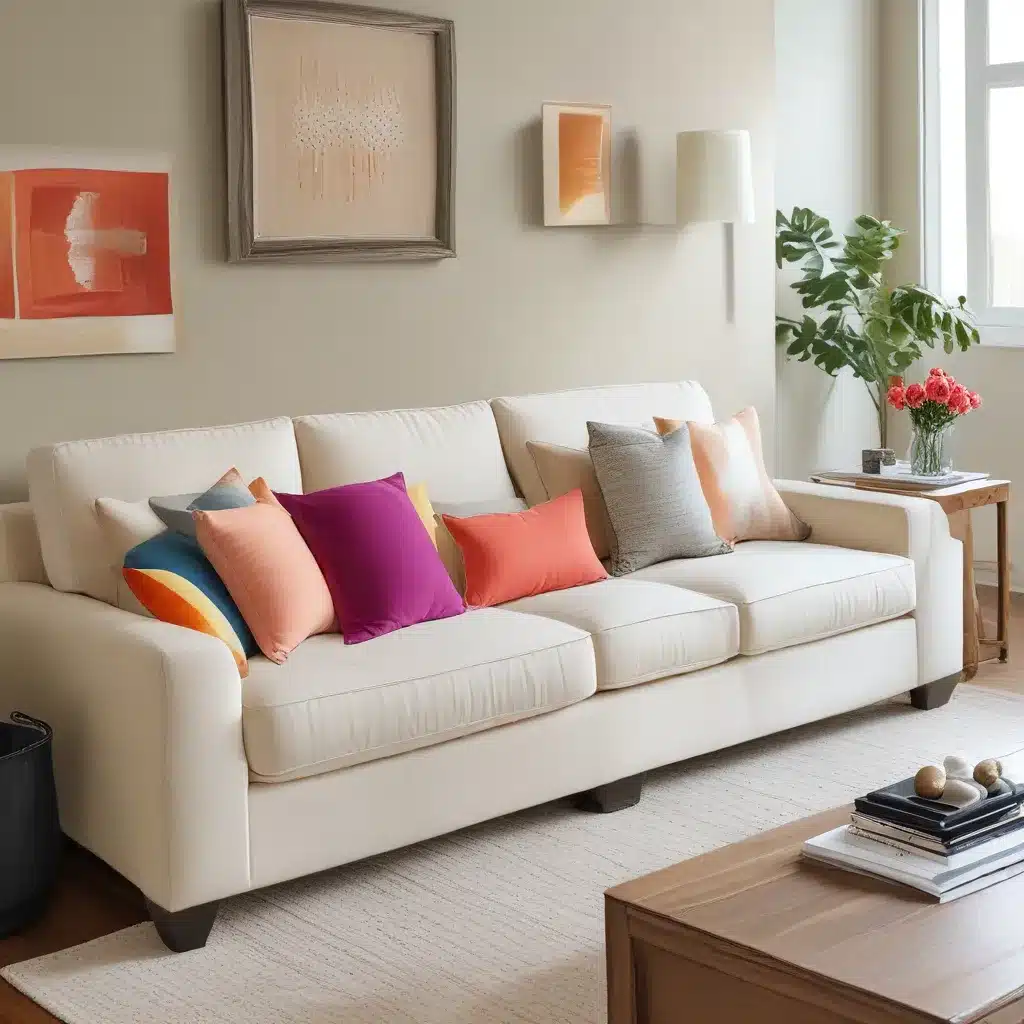 Pops of Color for Neutral Sofas