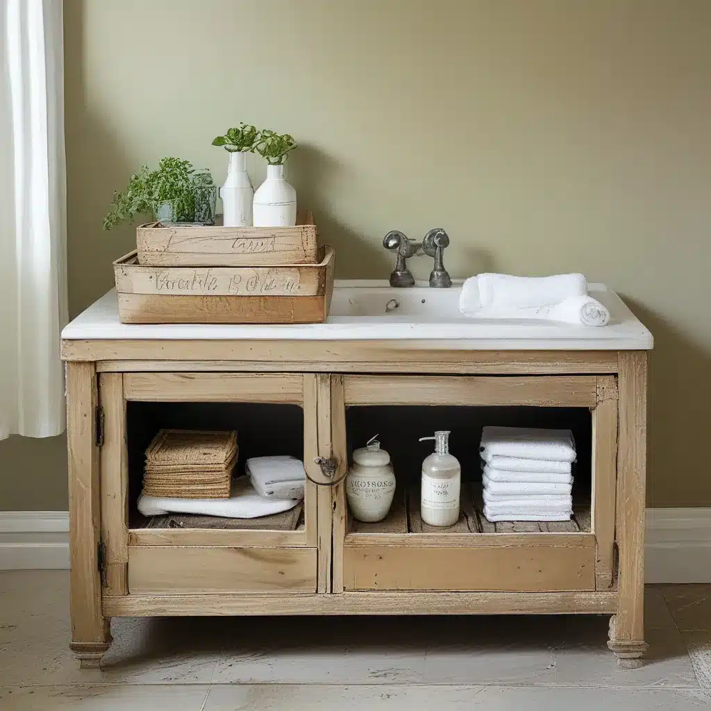 Repurposed Furniture as Bath Storage