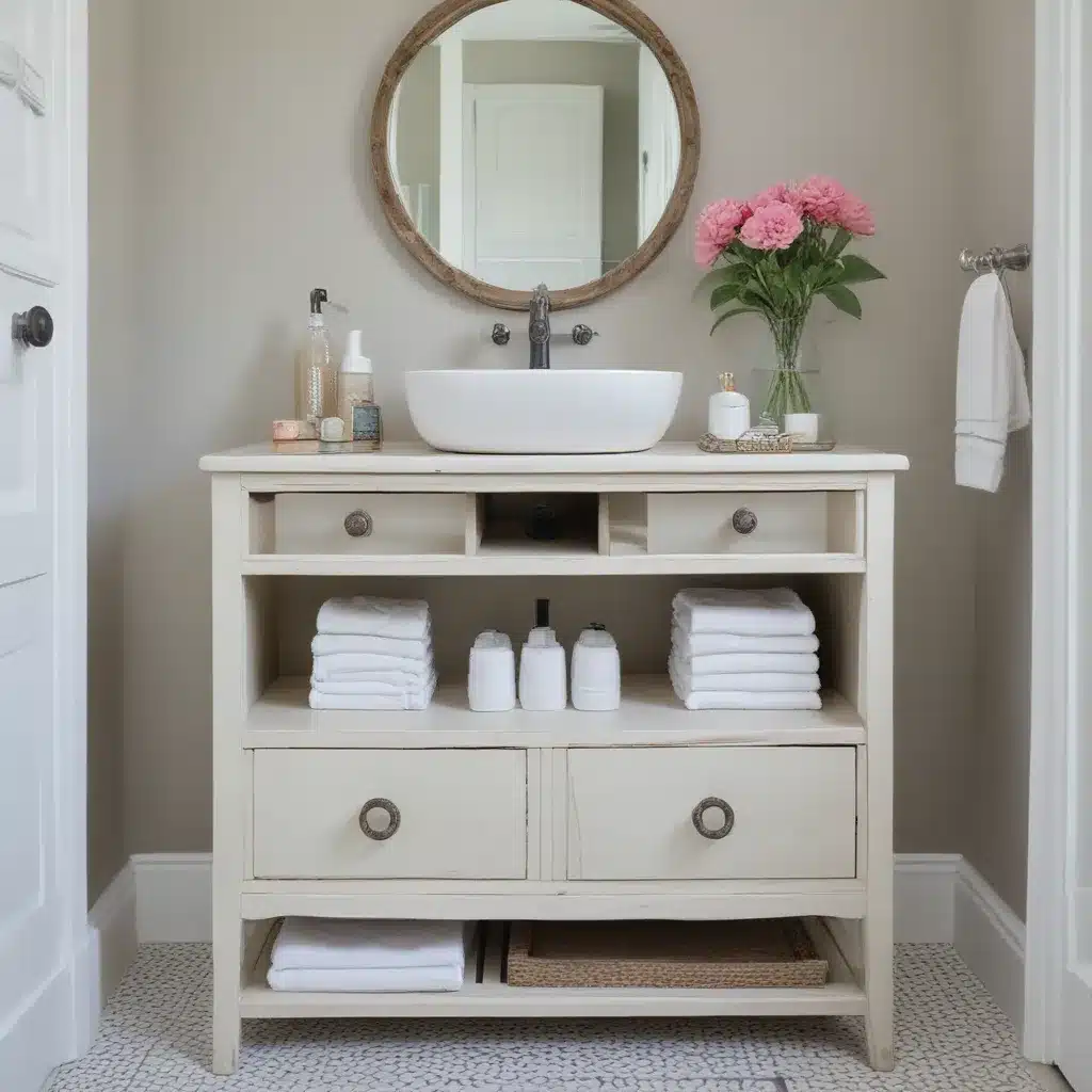 Repurposed Furniture as Chic Bathroom Storage