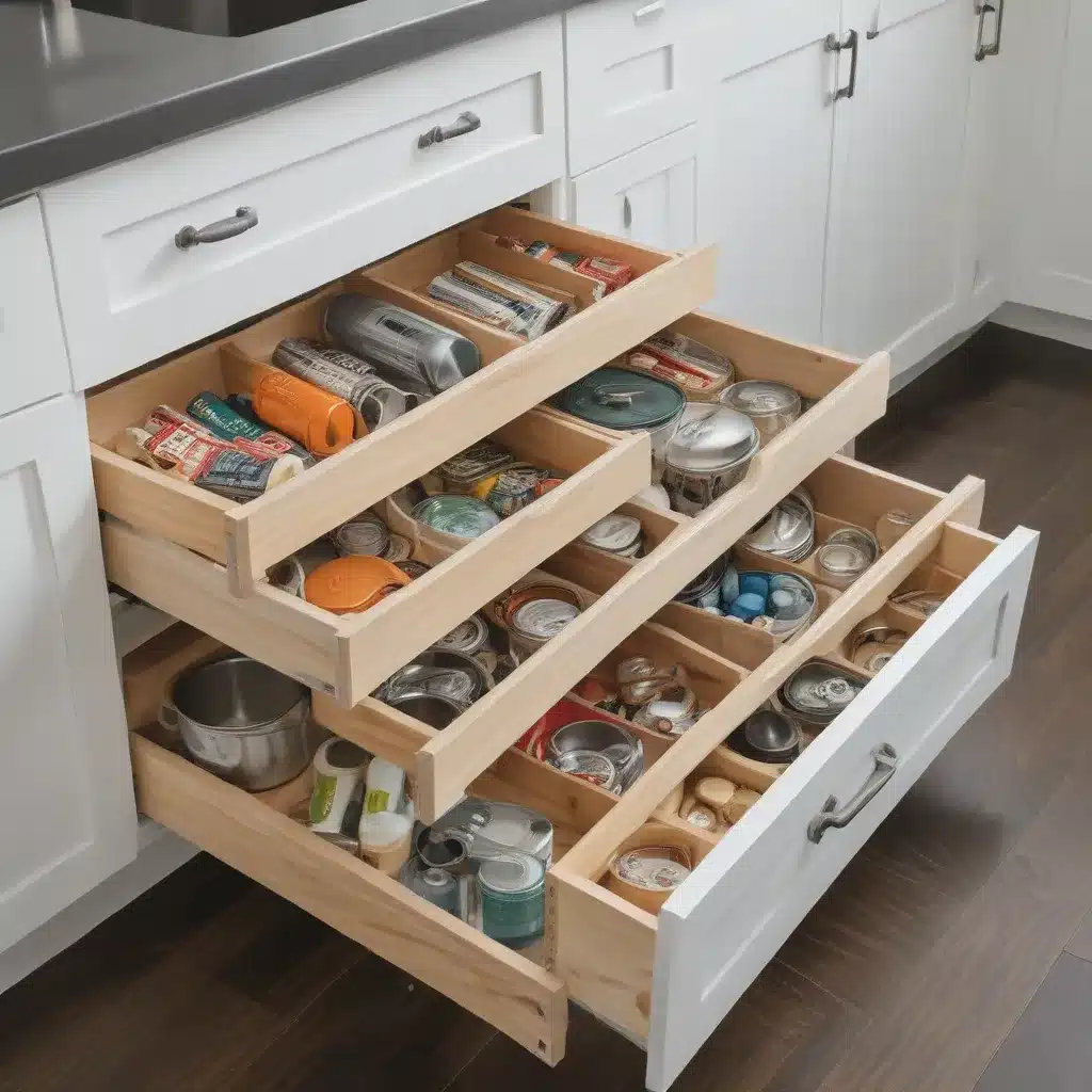 Slide Out Storage to Utilize Space Under Cabinets