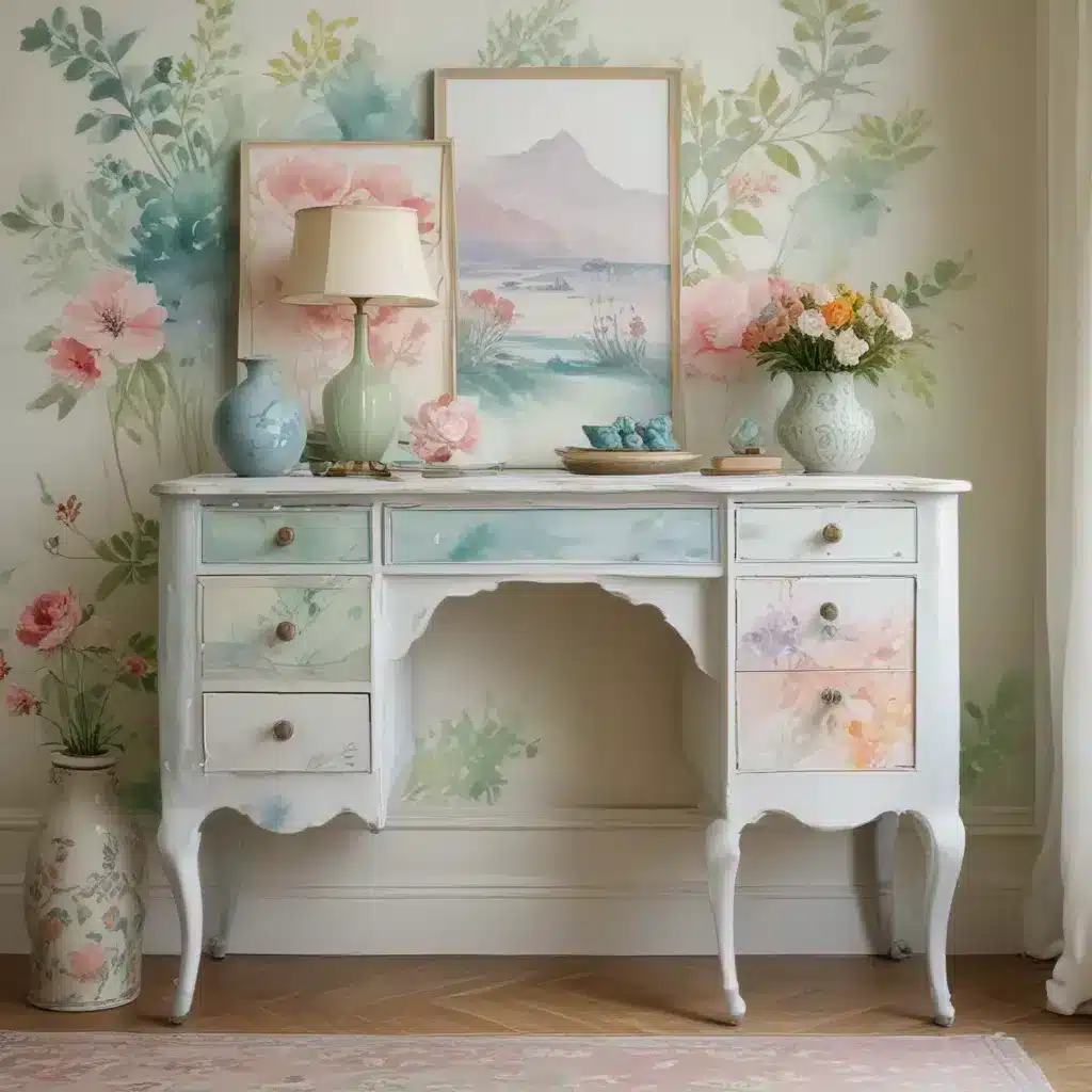 The Whimsy of Watercolor and Hand-Painted Furnishings