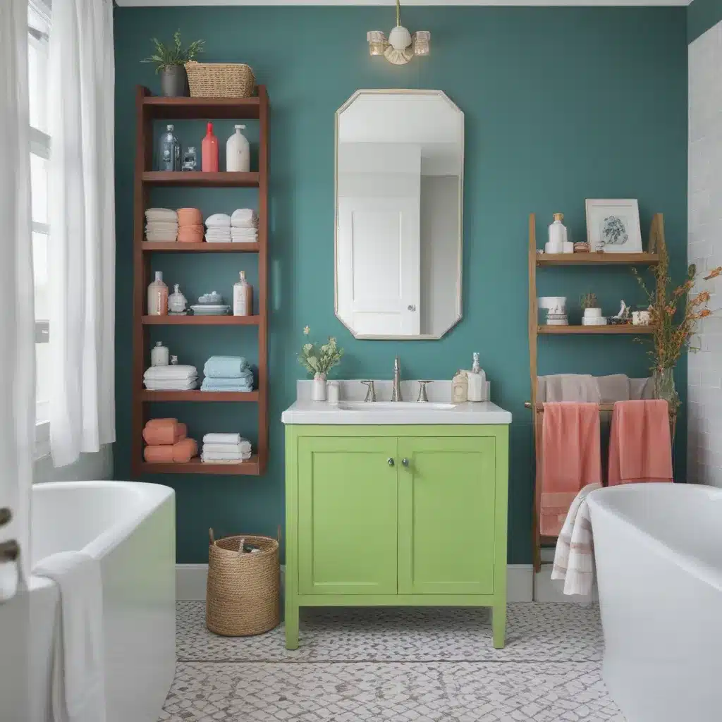 Unexpected Pops of Color to Liven Up Bathroom Storage