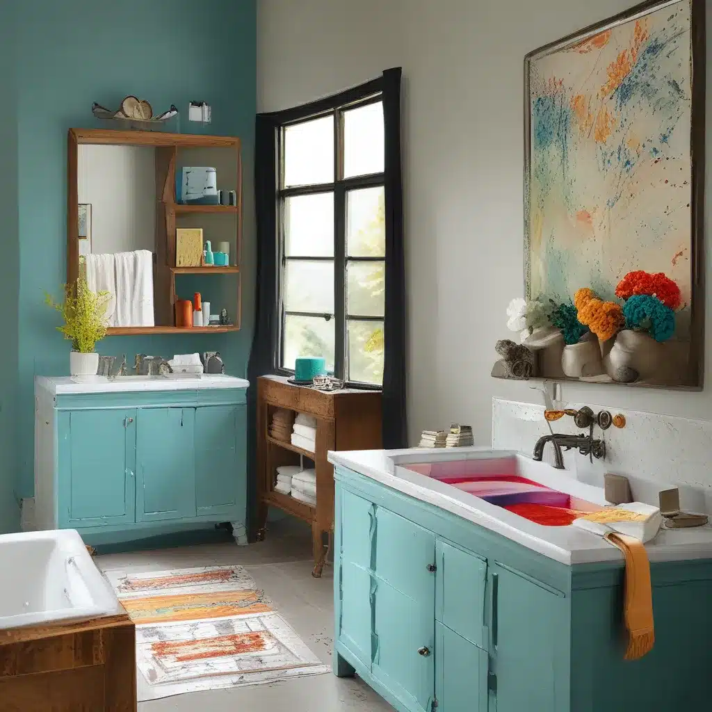 Unexpected Touches of Color for Bath Storage