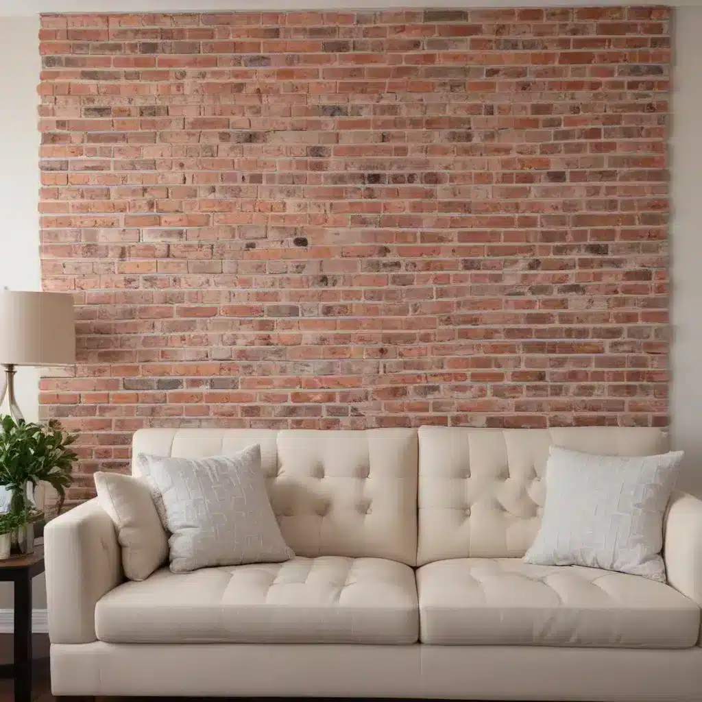 Use Faux Brick Panels to Add Visual Interest Behind Your Sofa