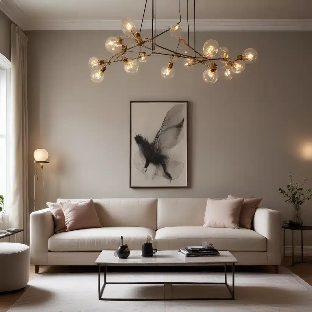 Use Sculptural Lighting to Draw Focus to Your Sofa