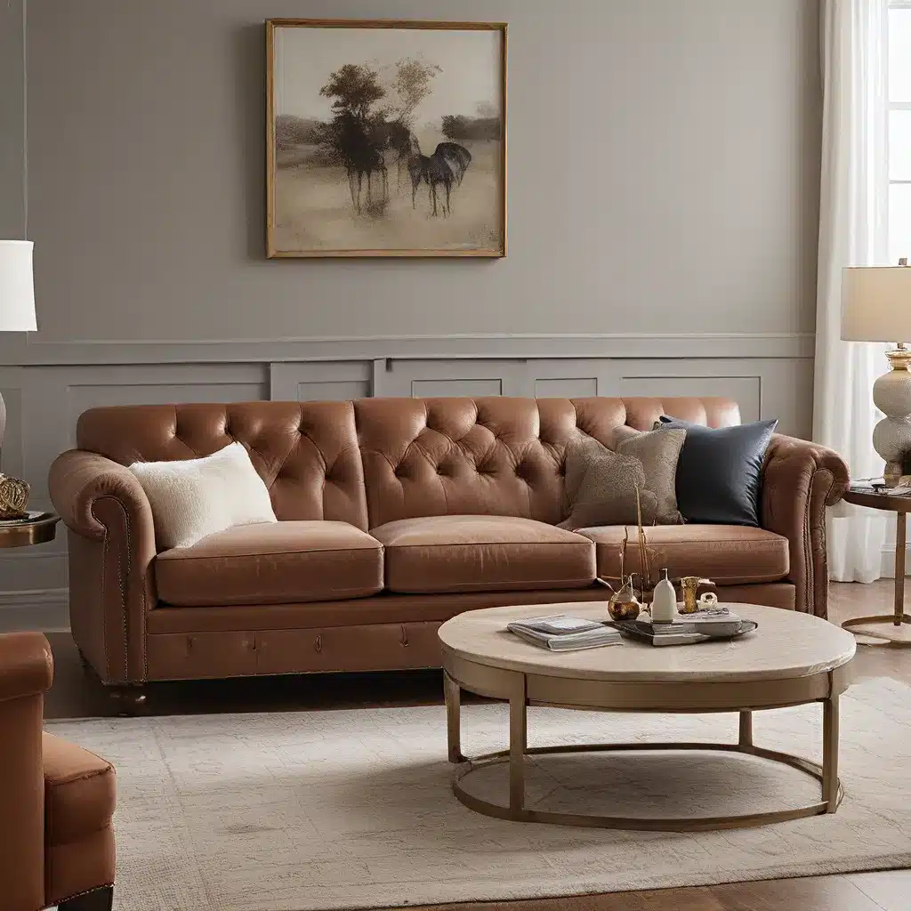 Classic Elegance: Top-Grain Leather and Velvet Sofas