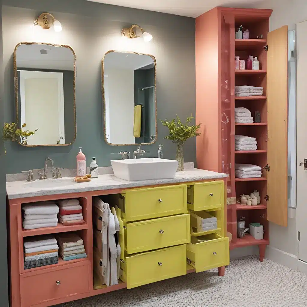 Colorful Bathroom Storage Makes a Statement