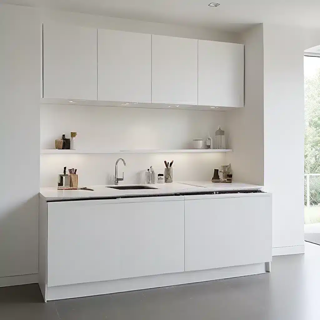 Conceal Clutter with Frosted Cabinet Fronts: Minimalist Storage Solutions