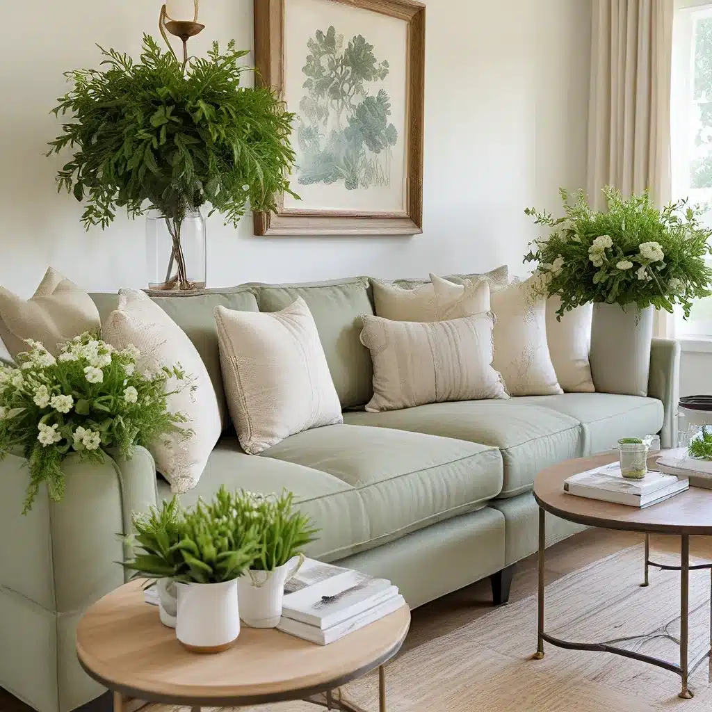 Greenery and Flowers to Elevate Sofa Style