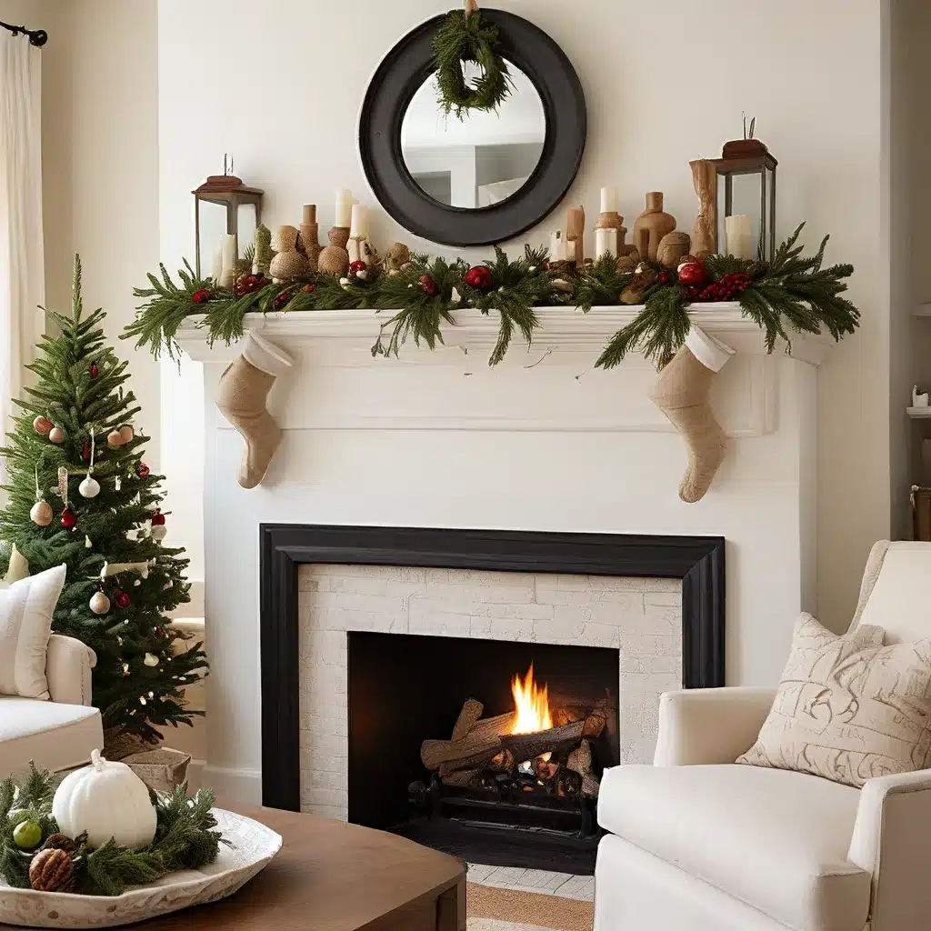 Holiday Sofa Styling for Mantel Inspirations