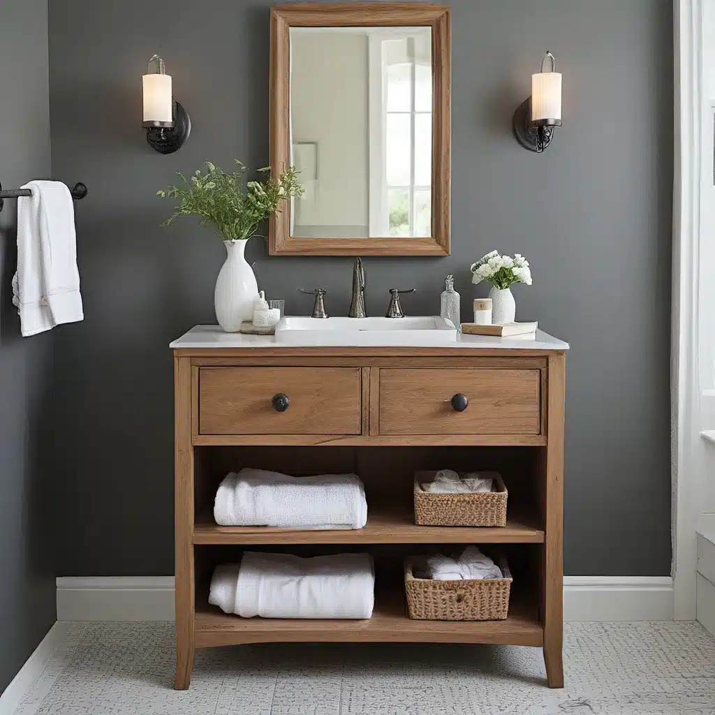 Incorporate Repurposed Furniture for Bath Storage