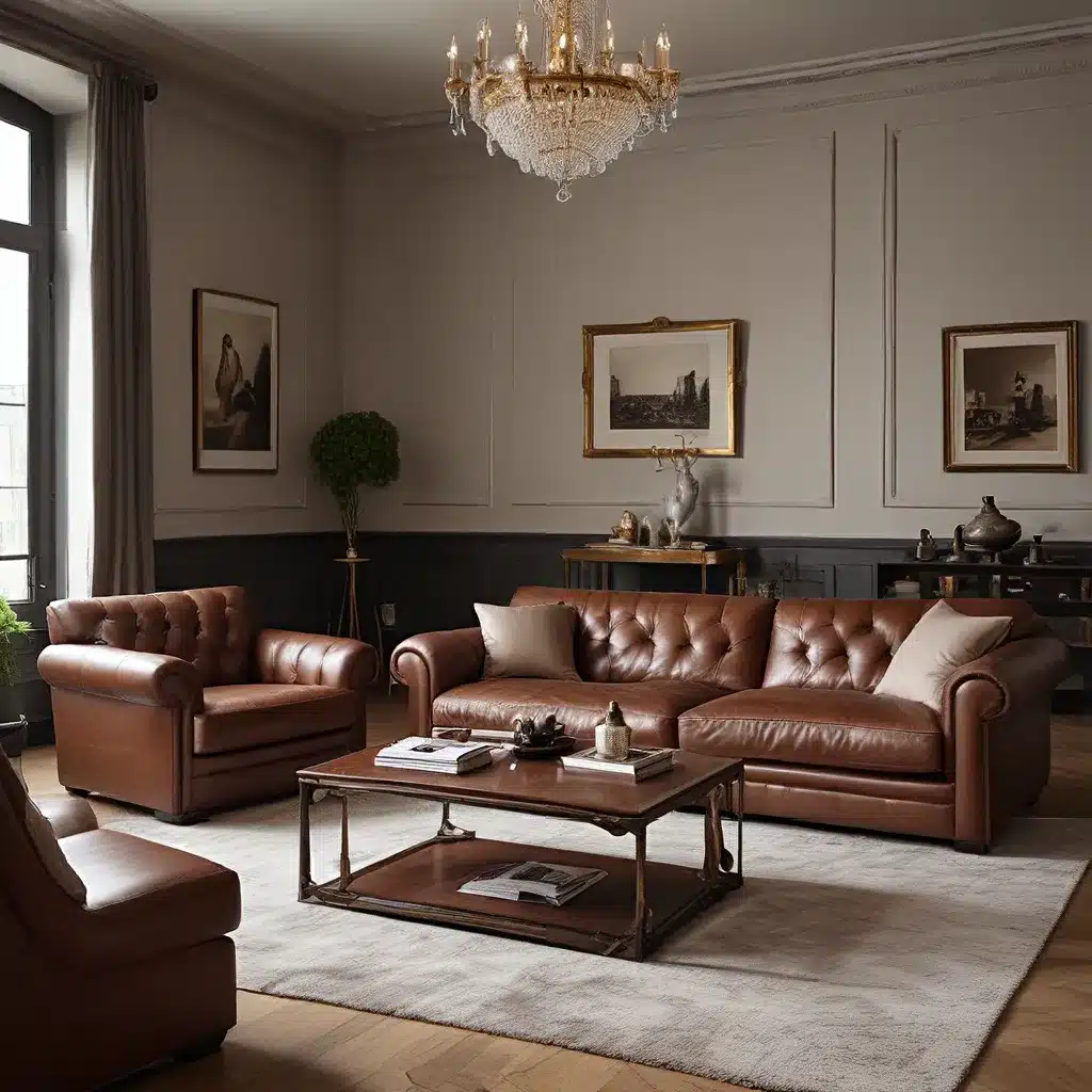 Luxurious Leather Indulgence for an Elegant Living Room