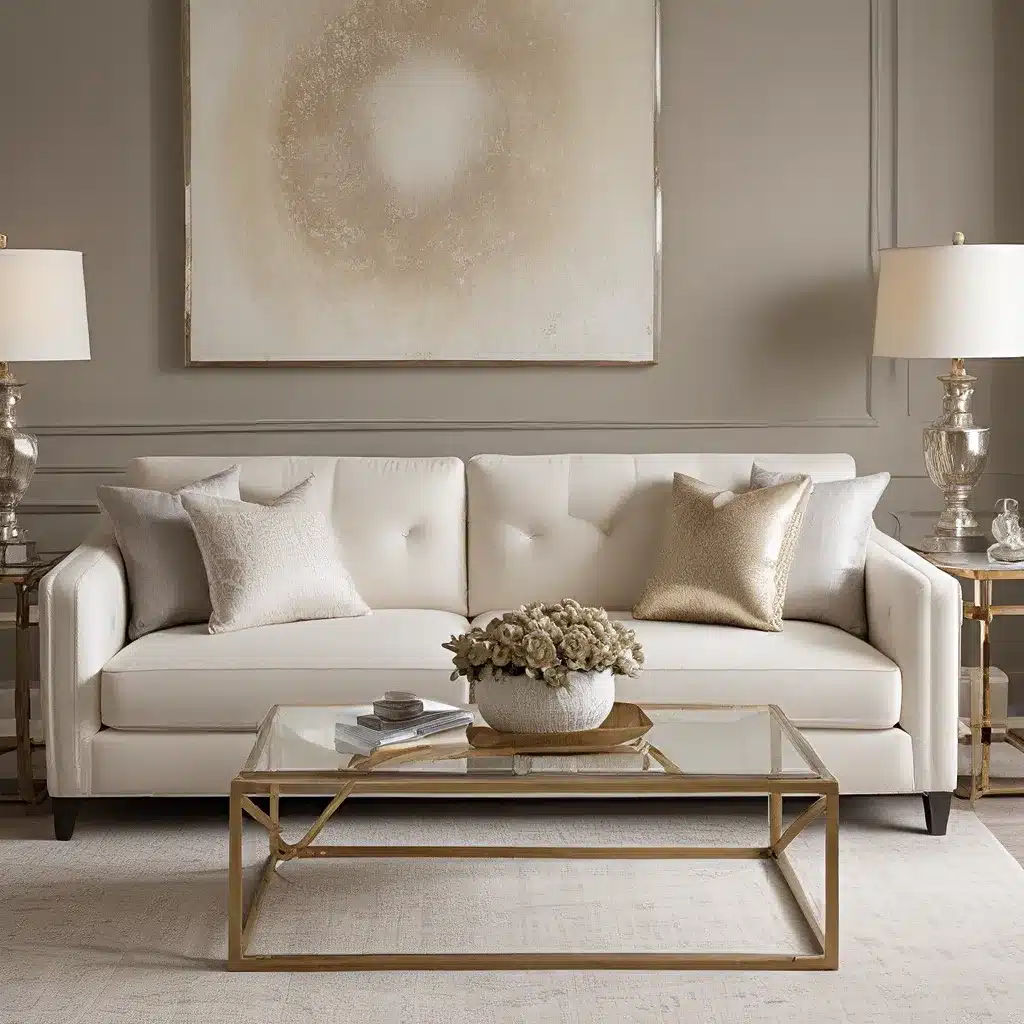 Metallic Accents Add Refined Polish to Neutral Sofas