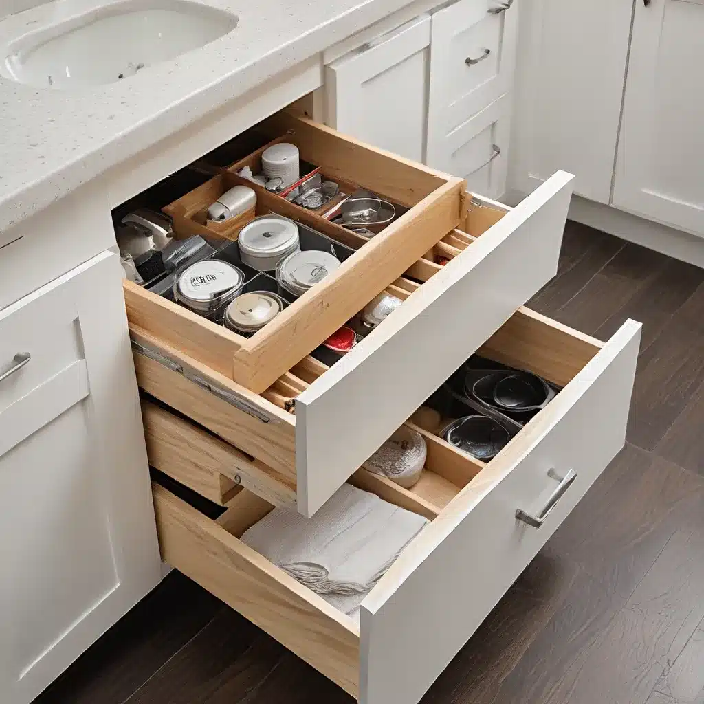 Slide Out Storage Maximizes Space Under Vanities