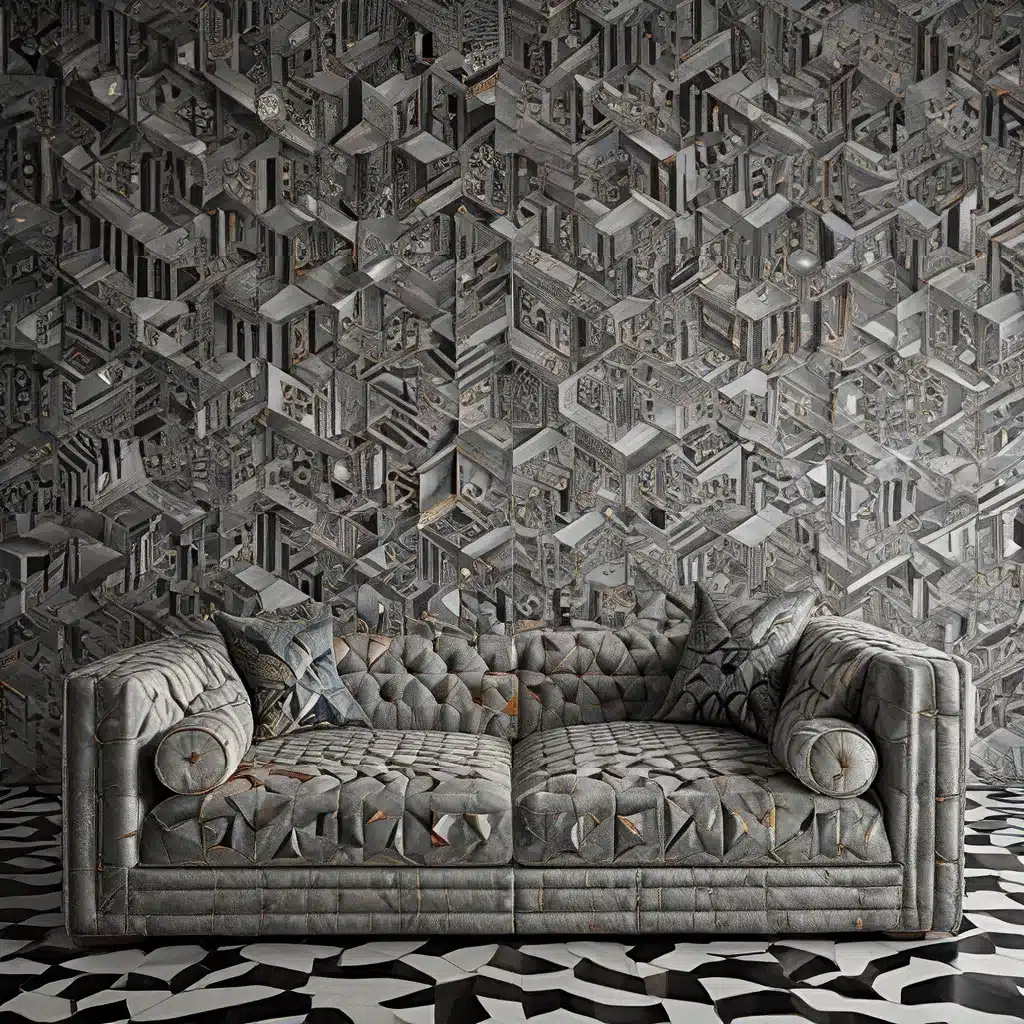 Sofa Spectacular: Geometric Glamour – Optical Illusions Reimagined