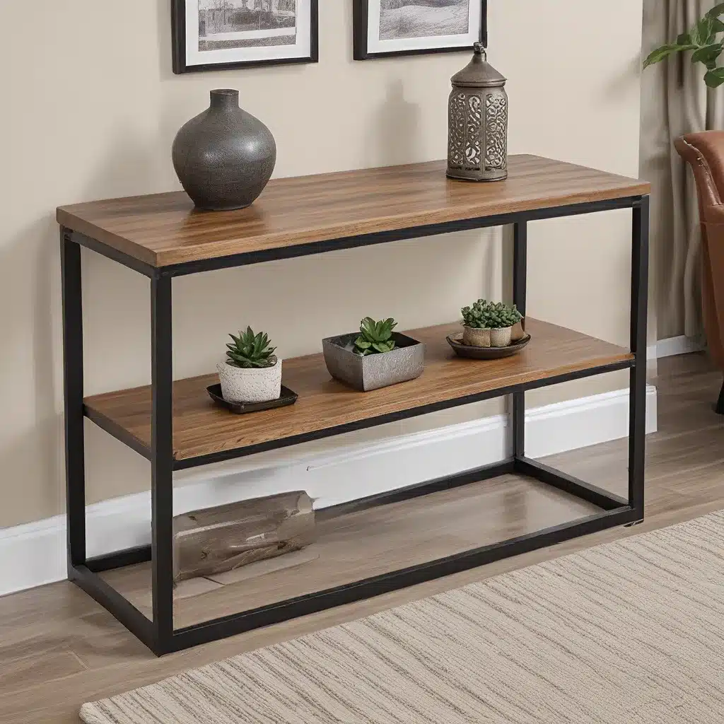 Trendy Metal and Wood Sofa Table