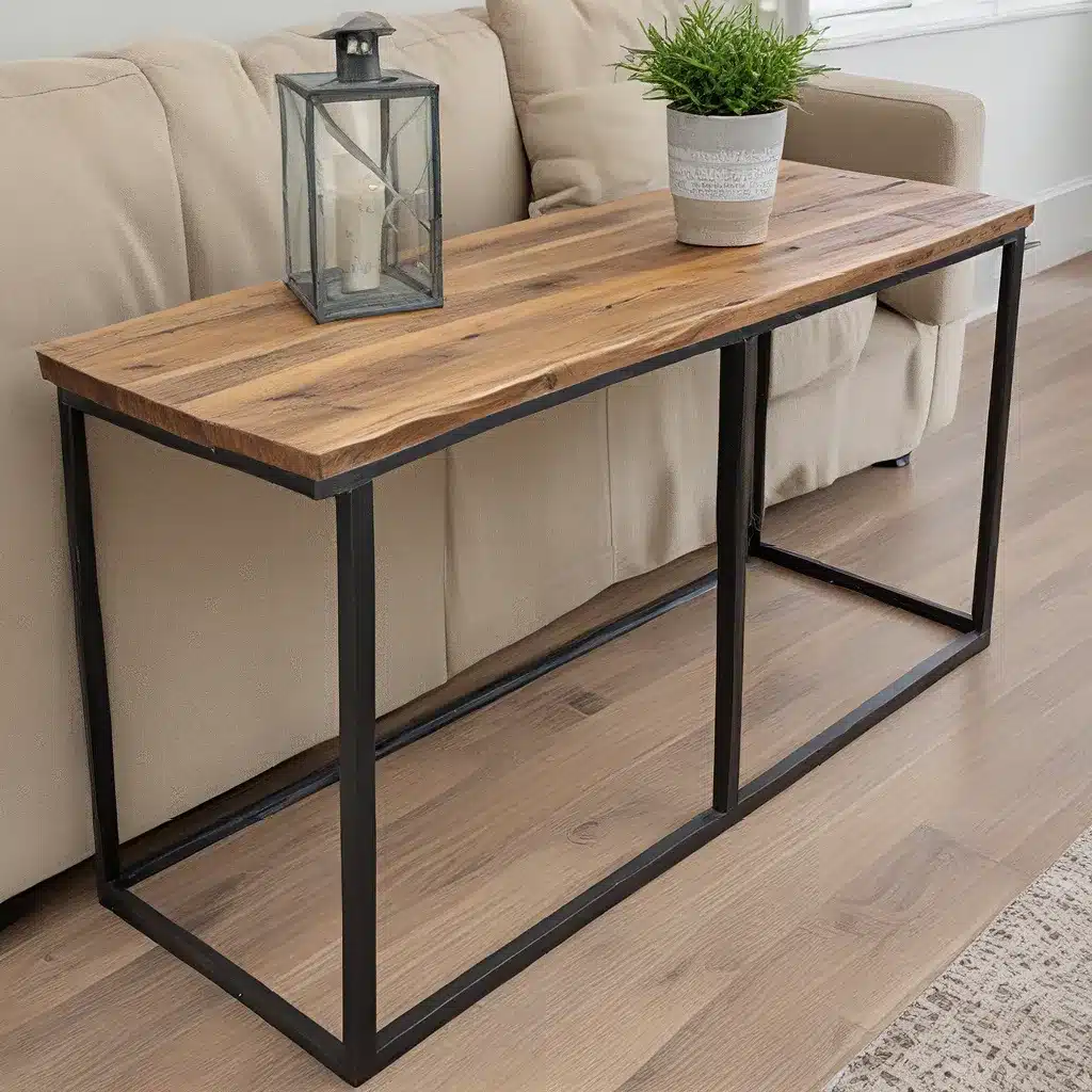 Trendy Metal and Wood Sofa Table You Can Build