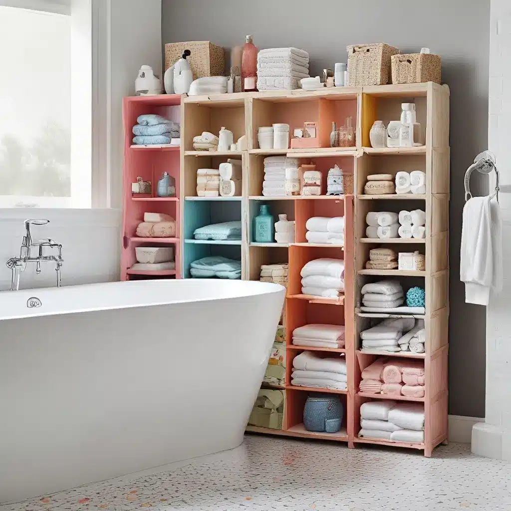 Unexpected Colorful Storage for Your Bath