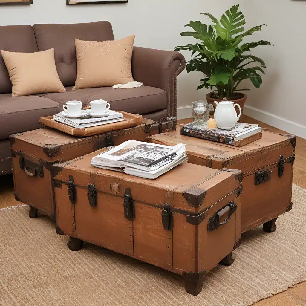 Vintage Trunks as Stylish Coffee Tables