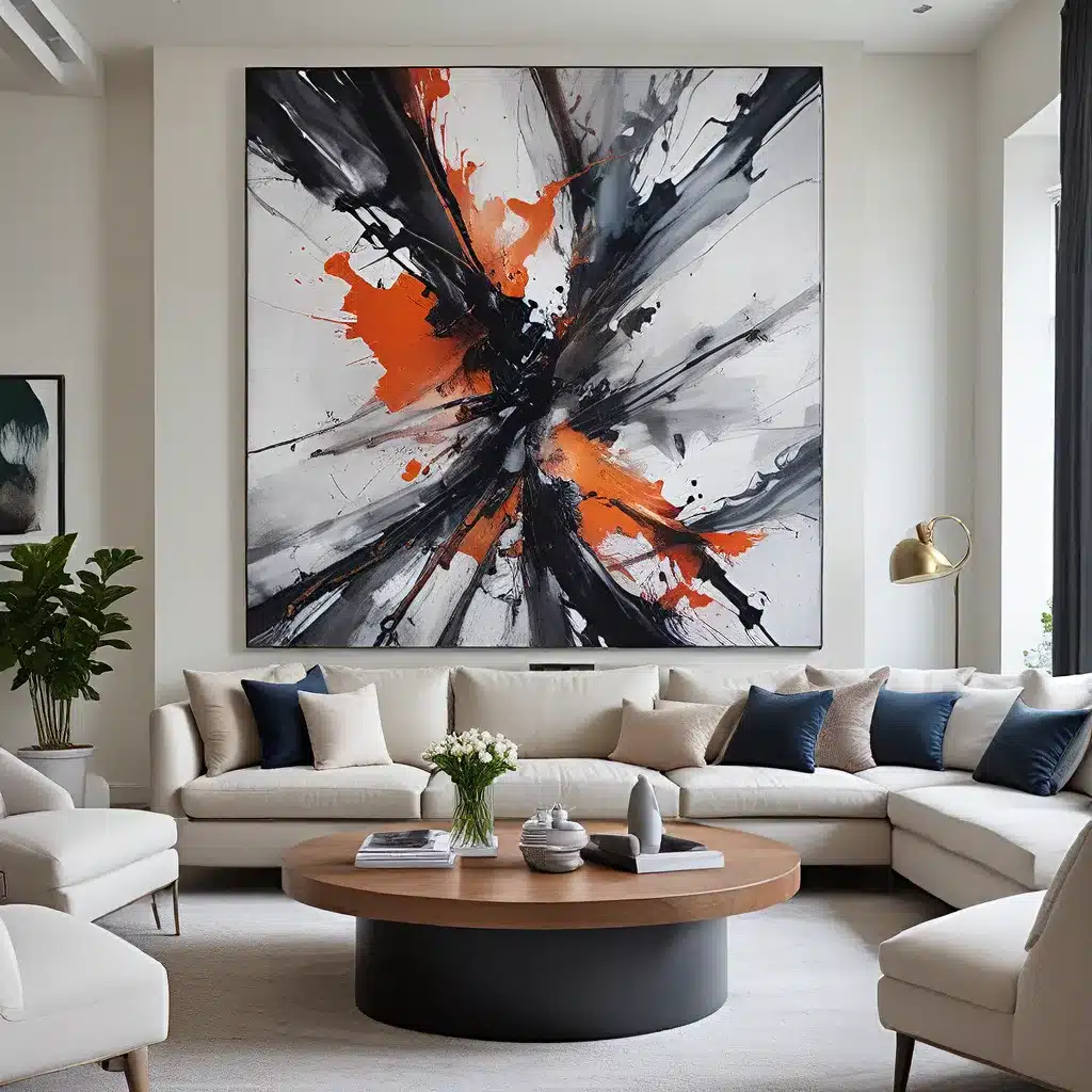 make a big impact with oversized art in your living room