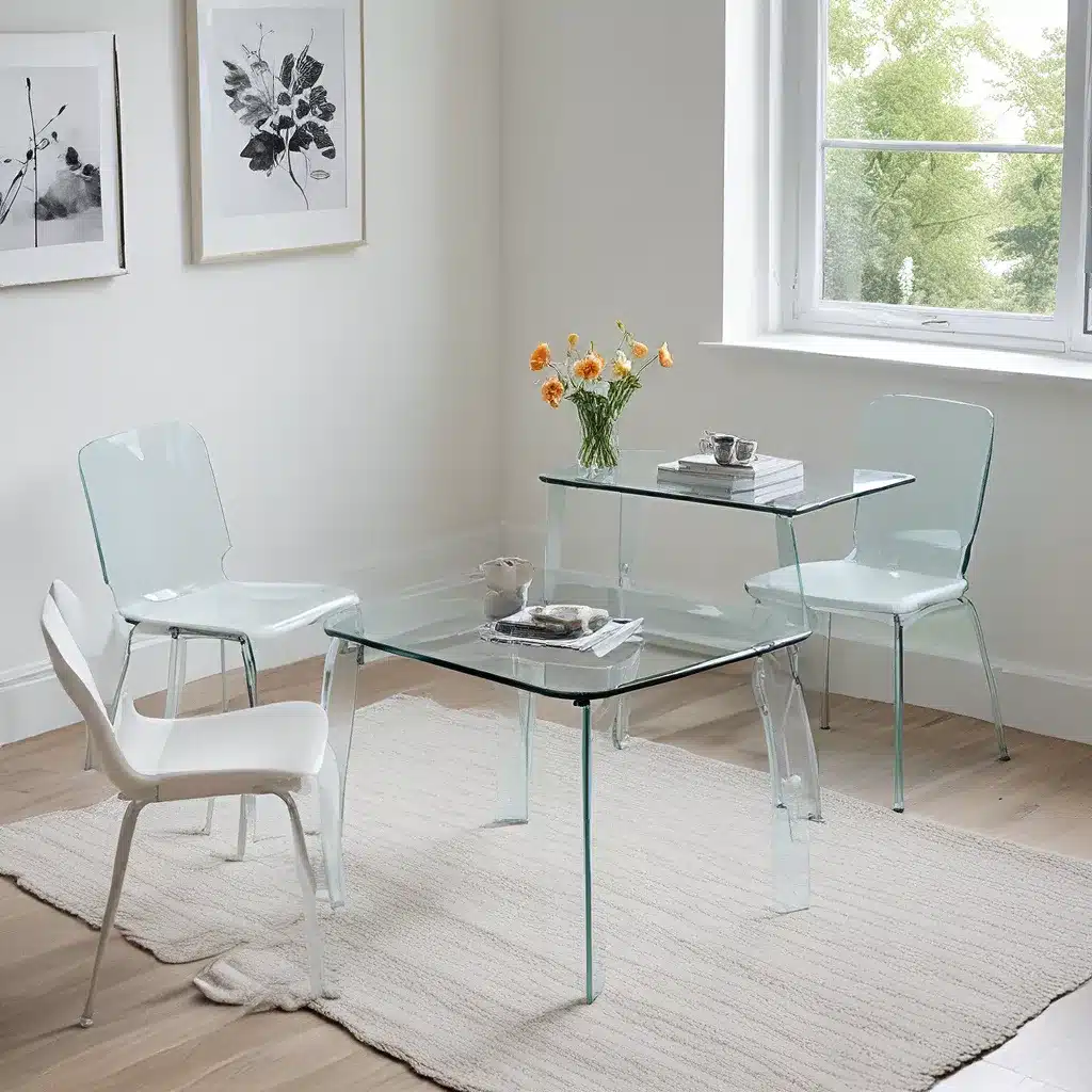 make a small space feel airy with glass furniture