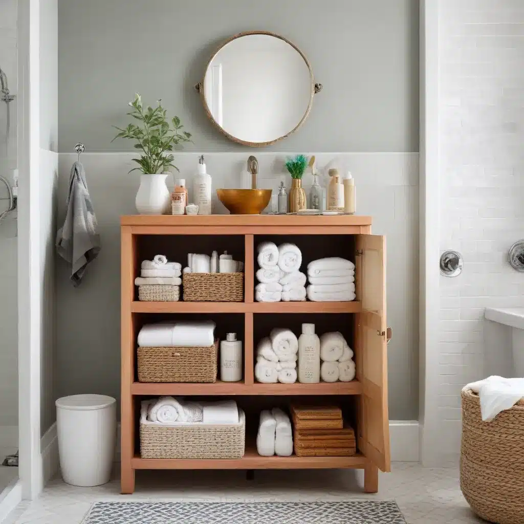 Colorful and Textural Bath Storage Makes a Statement