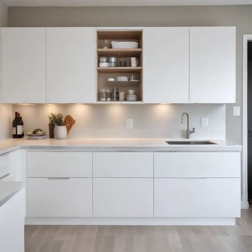 Conceal Clutter with Frosted Cabinet Fronts