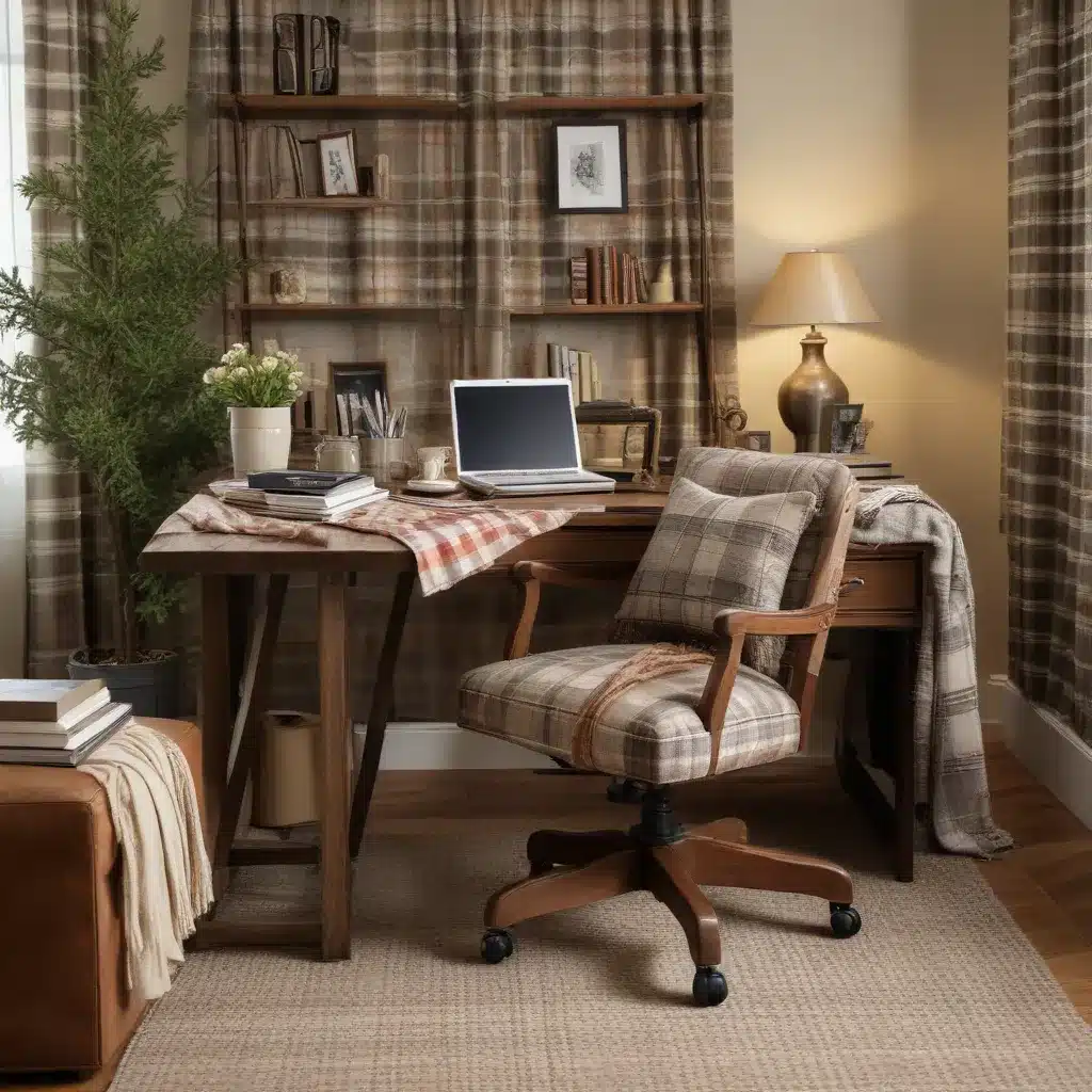 Plaid Fabrics Transition from Office to Cozy Home