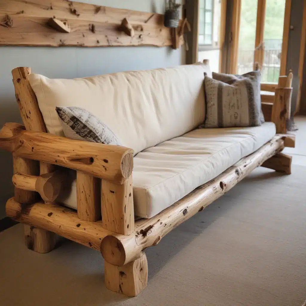 Rustic Charm: Crafting a Handmade Log Sofa