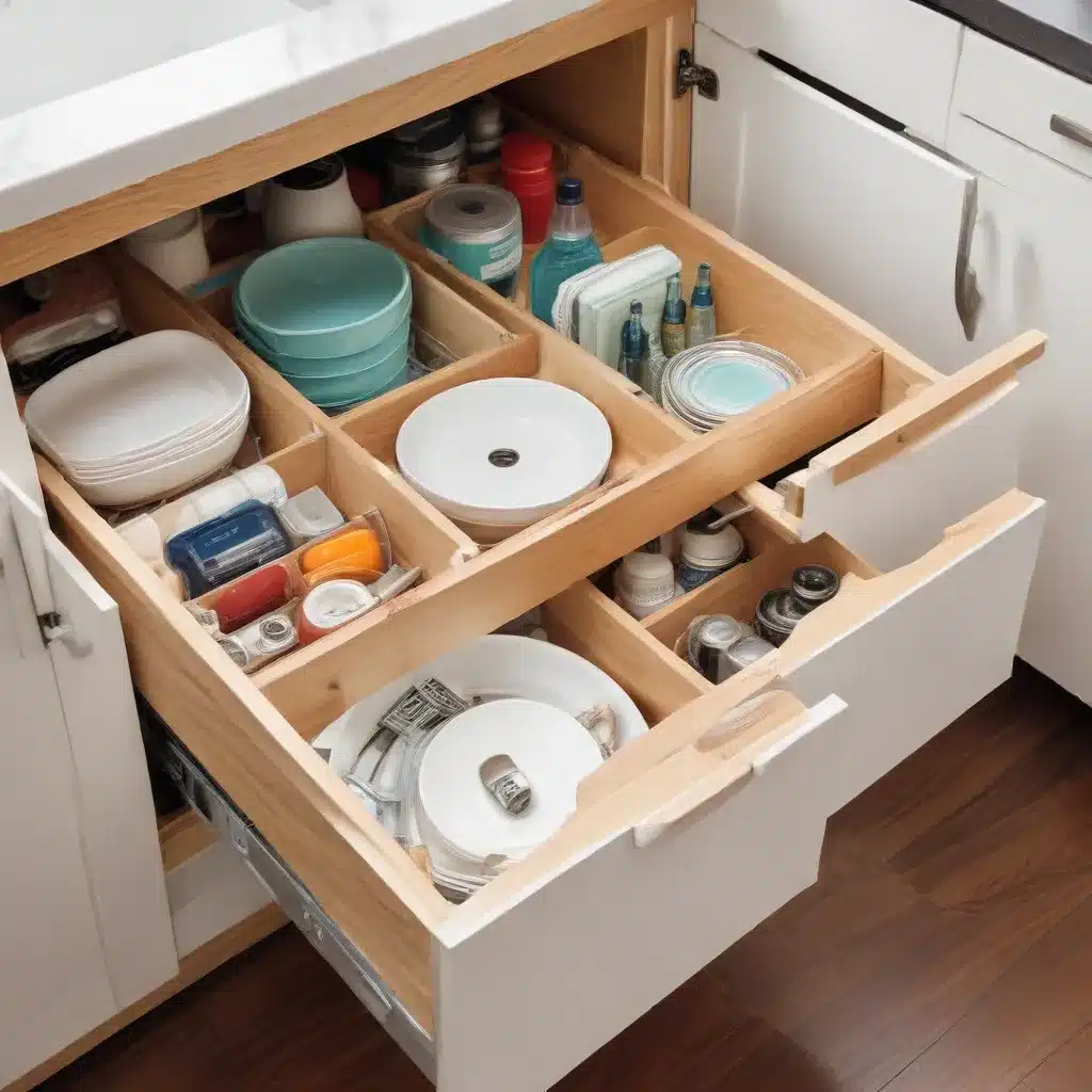 Slide-Out Drawers Maximize Under-Sink Space