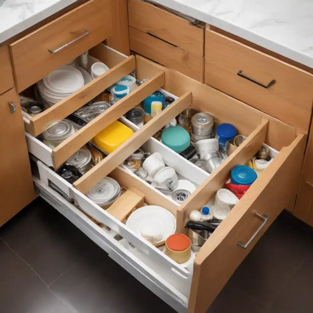 Slide-Out Drawers Maximize Under-Sink Storage