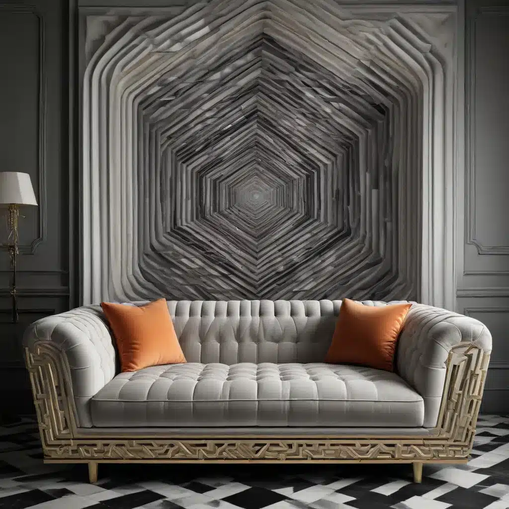 Sofa Spectacular: Geometric Glamour – Optical Illusions Reimagined