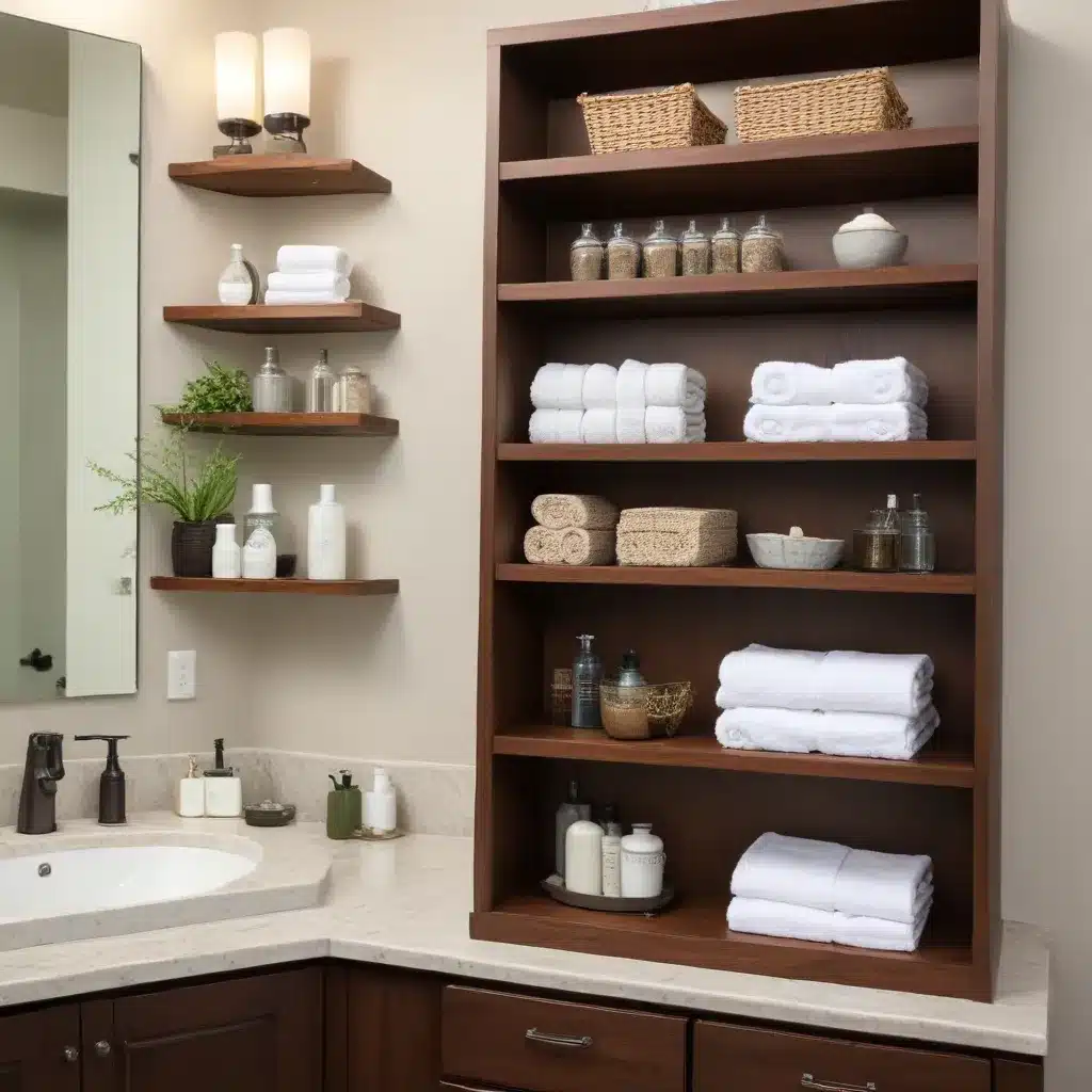 Spa-Like Bathroom Storage With Custom Shelving