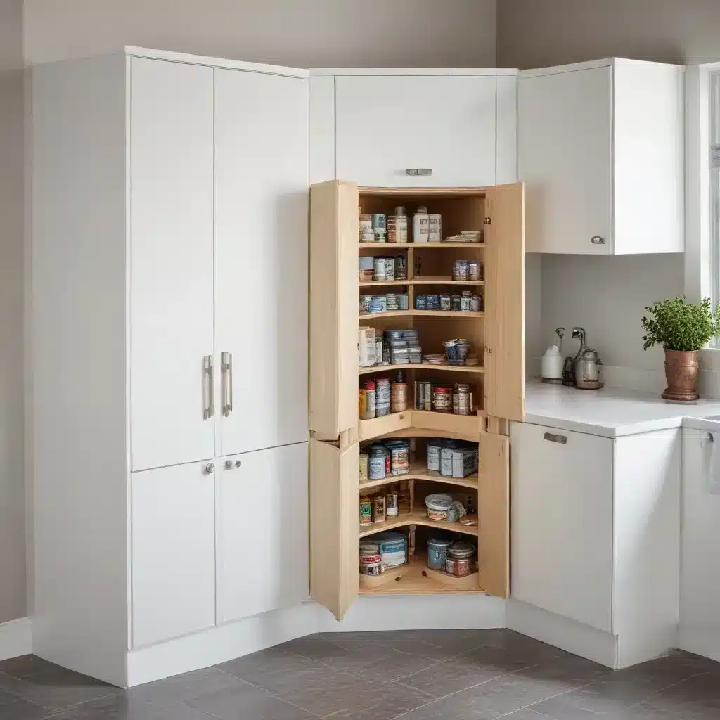 Spinning Corner Cabinets for Compact Storage