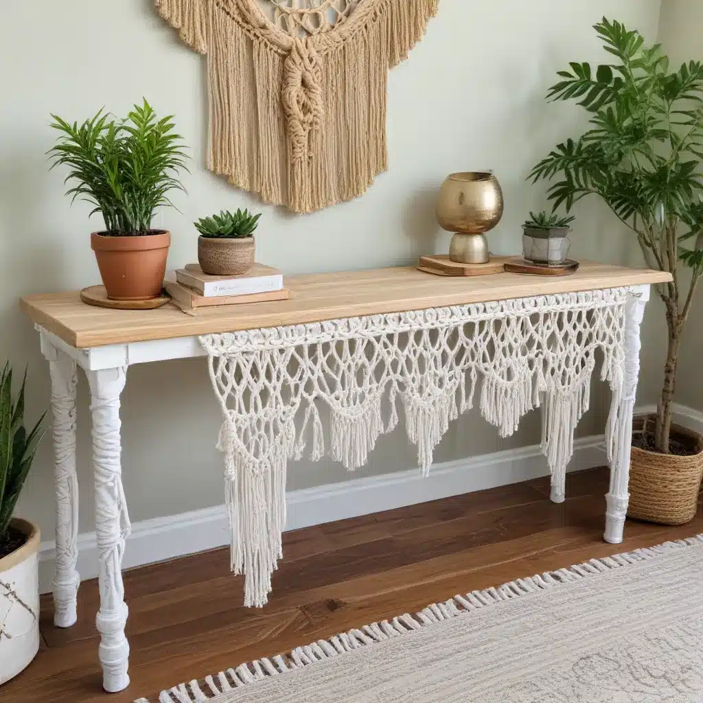 Bring Boho Flair Home with a DIY Macrame Sofa Table