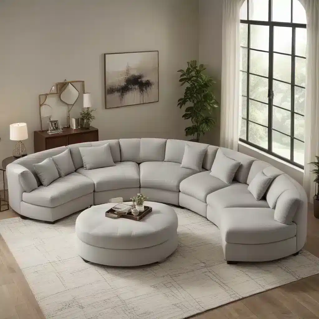 Curve Your Way to Comfort and Conversation with a Plush and Inviting U-Shaped Sofa Piece in Your Space
