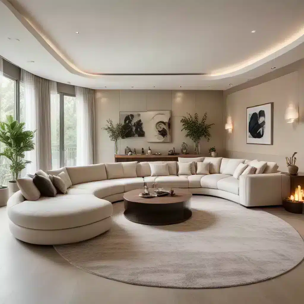 Curve Your Way to a Cozy Retreat with a Luxurious and Inviting U-Shaped Sofa Design in Your Intimate Living Area