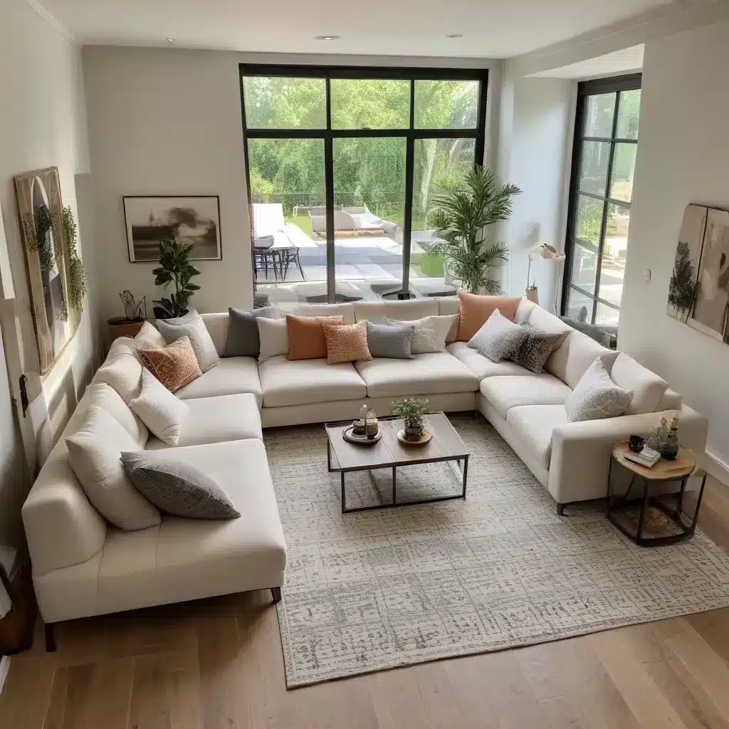 Customize Your Cozy Gathering Area with a Versatile and Stylish U-Shaped Sofa Arrangement for Maximum Impact and Functionality