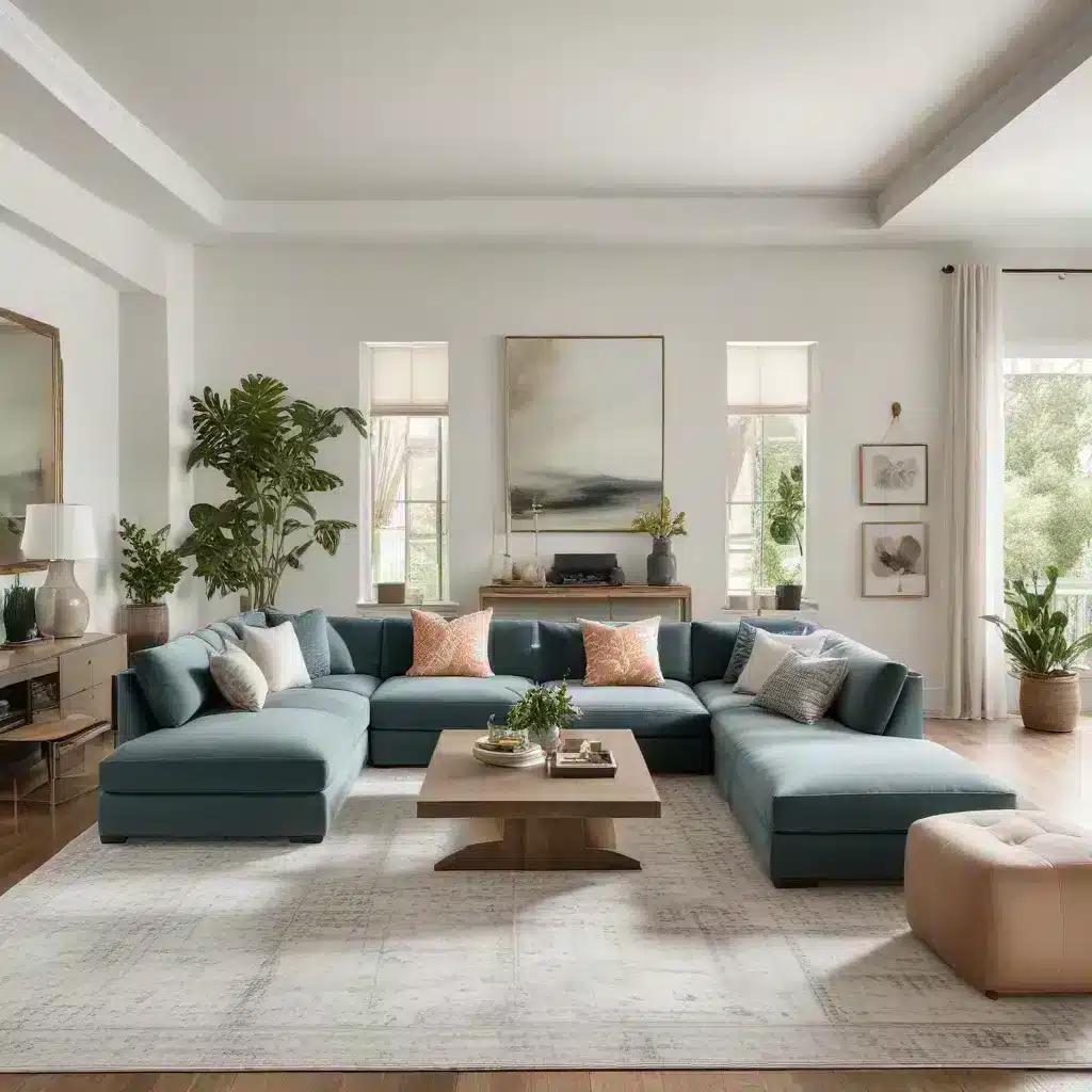 Elevate Your Living Room with a Sophisticated U-Shaped Sofa as a Focal Point in Your Curated Home Design