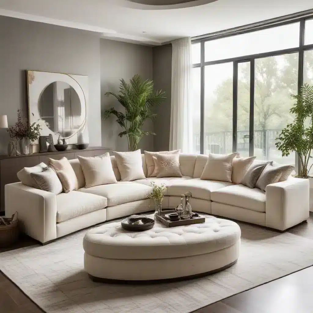 Elevate Your Living Room with a Sophisticated and Elegant U-Shaped Sofa as a Bold and Impactful Statement Piece