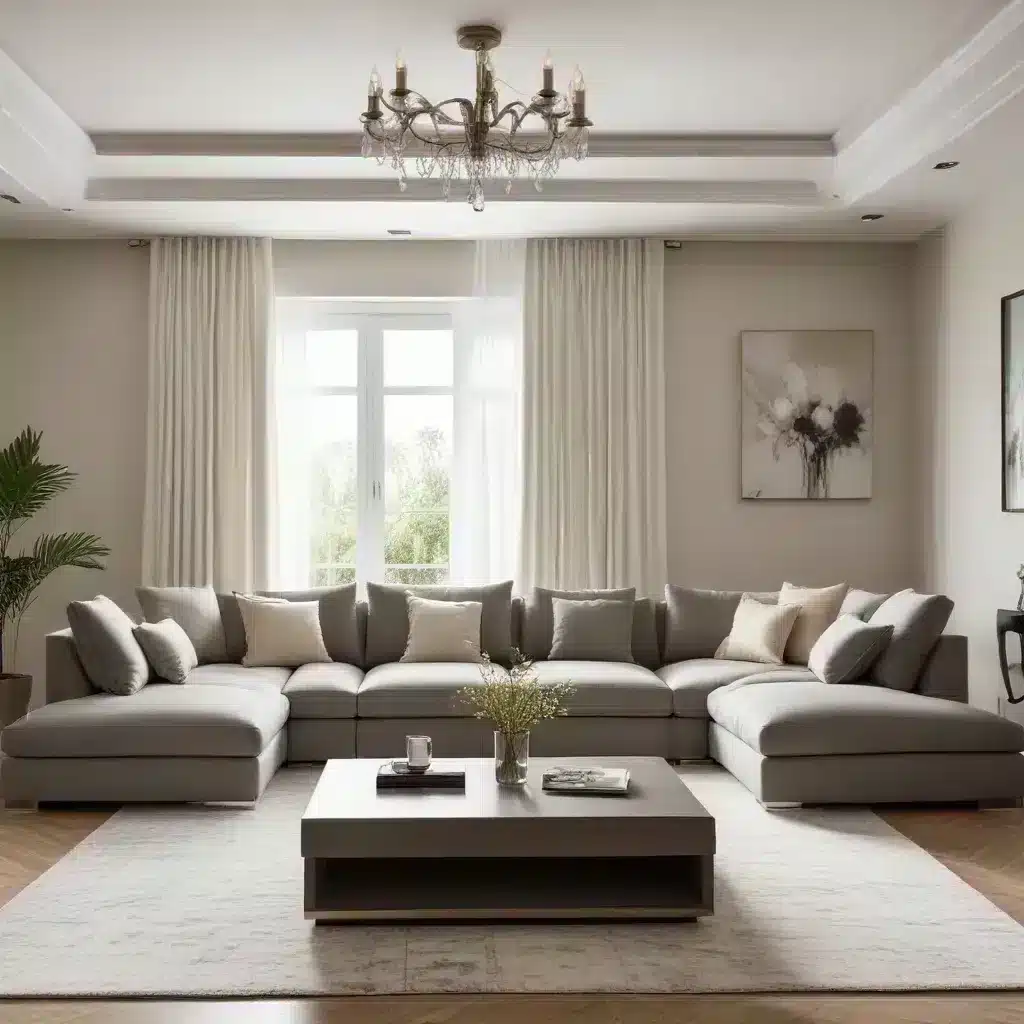 Elevate Your Living Room with a Sophisticated and Elegant U-Shaped Sofa as a Stunning Statement Piece in Your Home