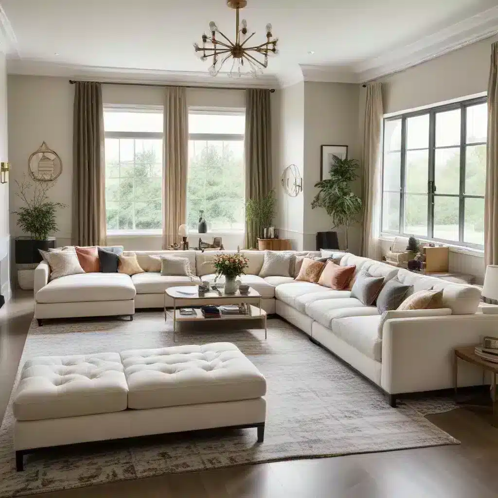 Elevate Your Living Room with a Stunning and Sophisticated U-Shaped Sofa as a Bold and Impactful Statement