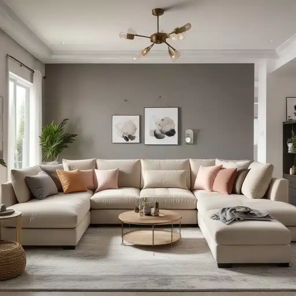 Enhance Your Homes Coziness with a Plush and Inviting U-Shaped Sofa as a Stunning Focal Point in Your Space