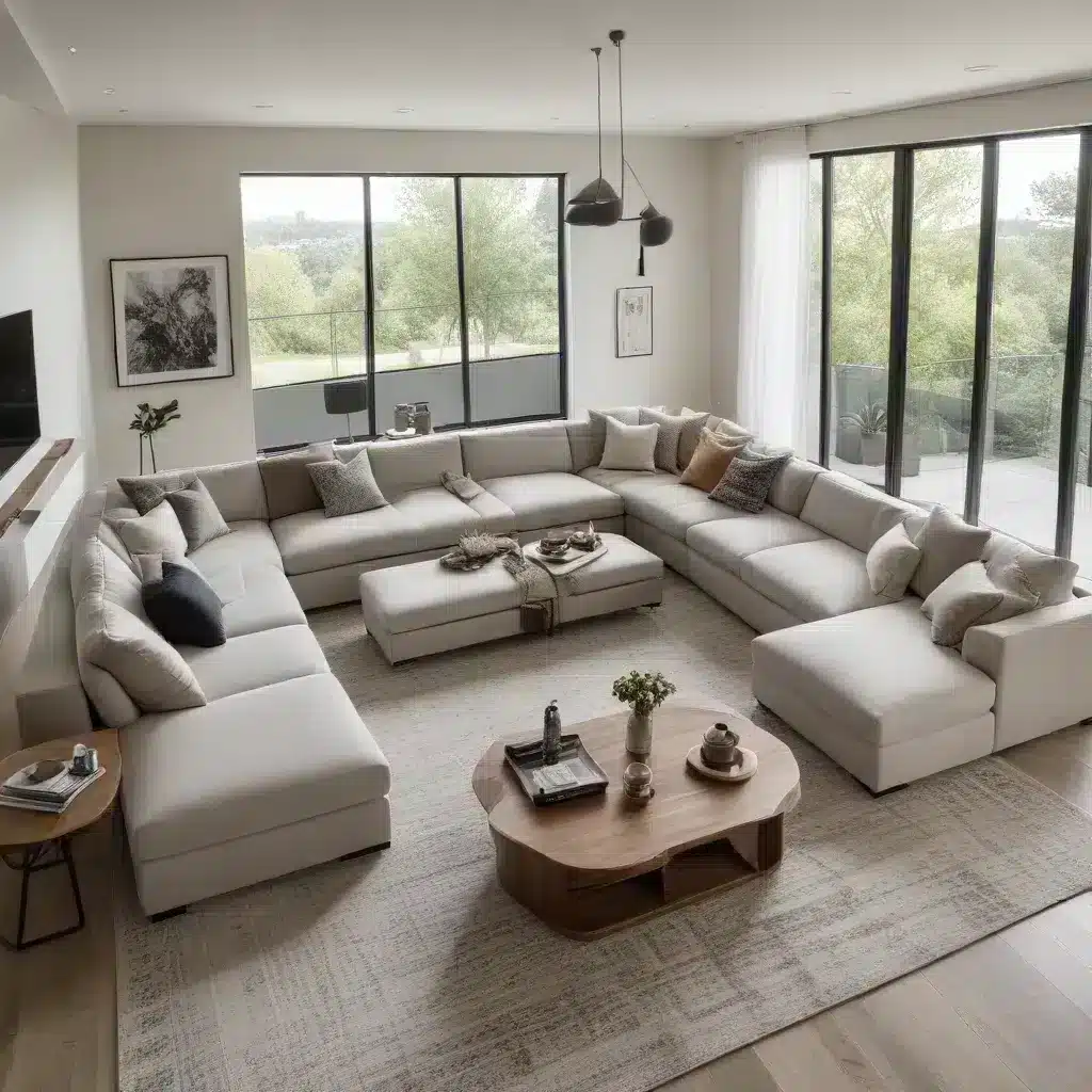 Maximize Seating and Style with a Sleek U-Shaped Sofa Configuration for Your Contemporary Living Space