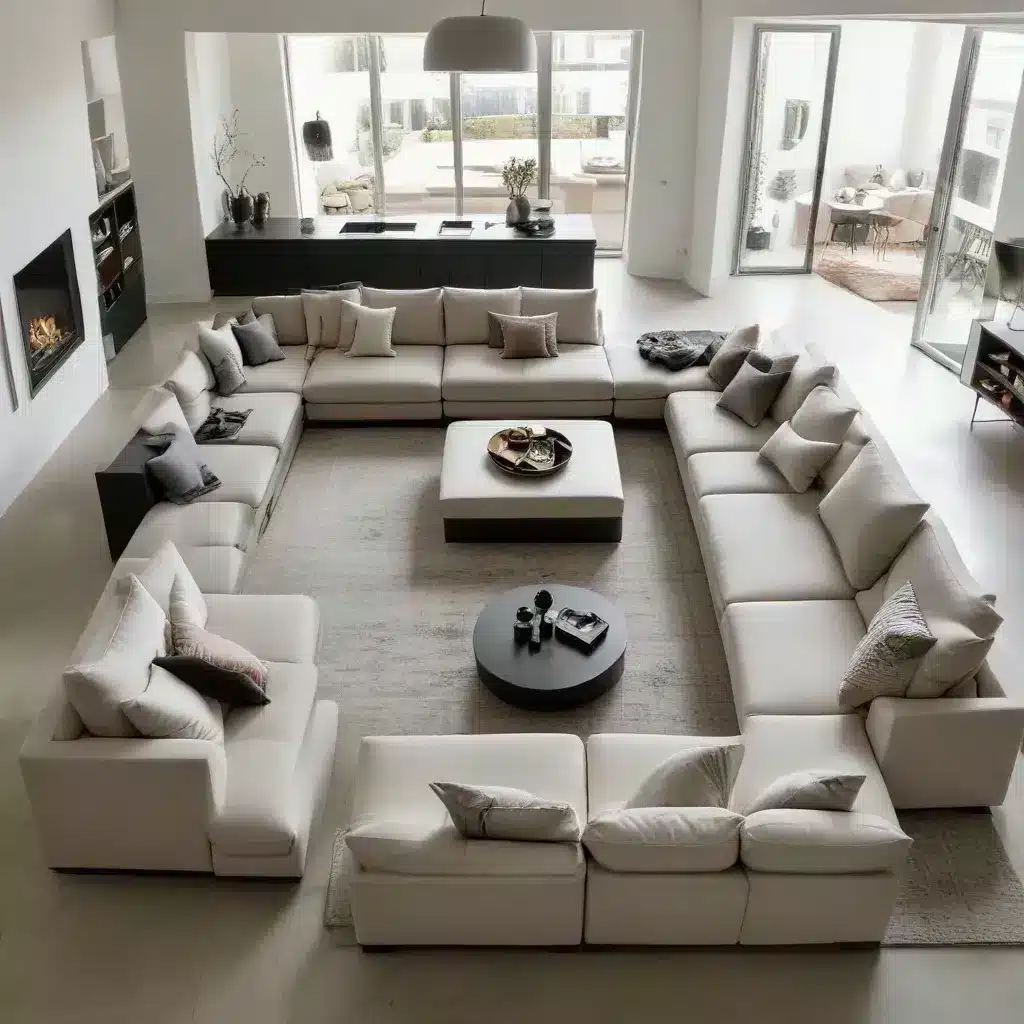 Maximize Seating and Style with a Sleek and Modern U-Shaped Sofa Configuration Design